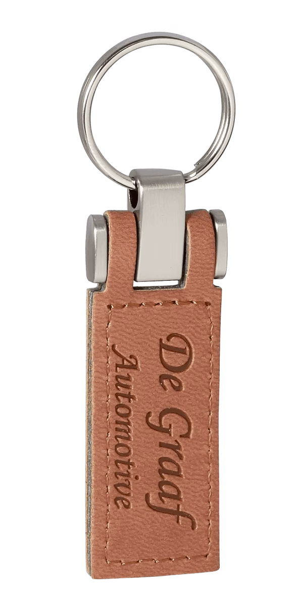Leren sleutelhanger met logo