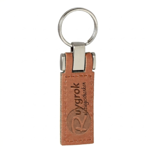 Leren sleutelhanger met logo