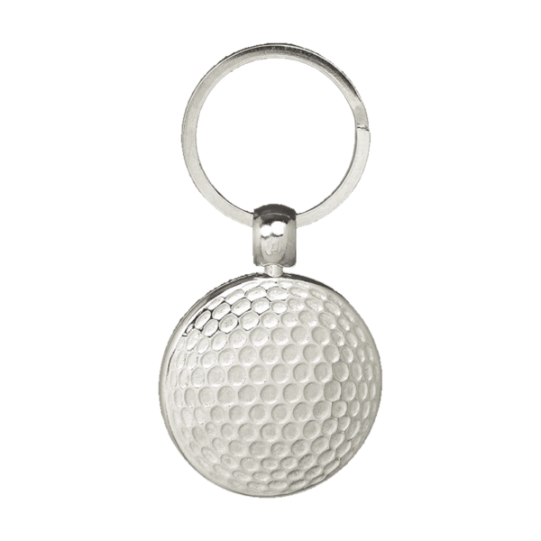 Metalen sleutelhanger in golfbal vorm