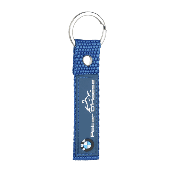 Korte lanyard met pvc label sleutelhanger