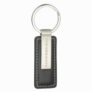 Luxe leren sleutelhanger met metalen beugel