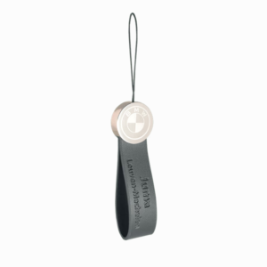 Leren sleutelhanger met nylon koordje